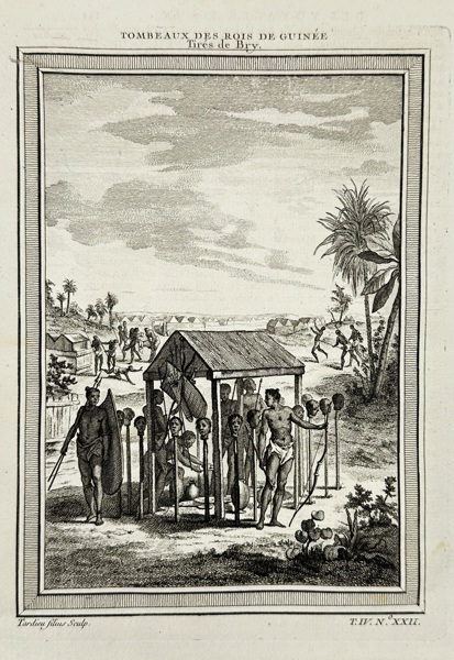 André de La Faye (fl. 1720–1760s) after P. Labat and Antoine François Prévost (1697–1763) – Tombs of the Kings of Guinea – Engraving (1746)