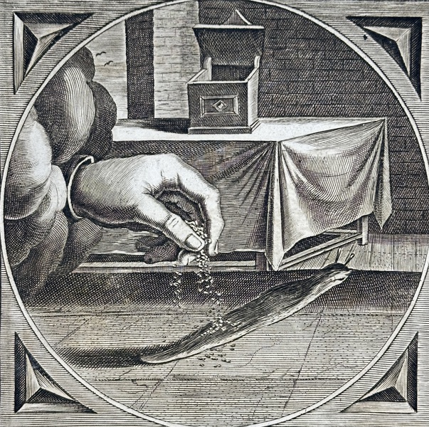 Jacob Cats (1577–1660) – Sal Sistit Euntem (Salt Stops the Moving One), Emblem XXIII – Engraving (1618)