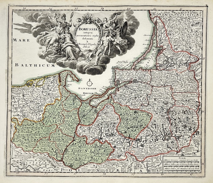 Christoph Weigel – Map of Prussia / Borussia – Hand-Coloured Engraving (c.1720s)