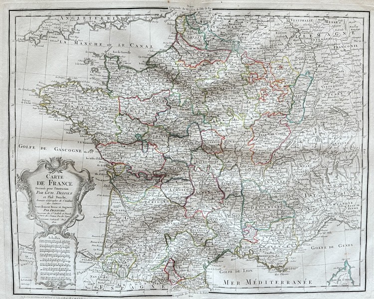 Guillaume Delisle – Map of France – Hand-Coloured Engraved Map