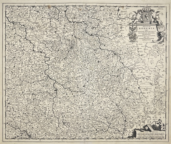 Frederik de Wit (1629–1706) – Map of the Kingdom of Bohemia and Adjacent Provinces – Copperplate Engraving (Late 17th Century)