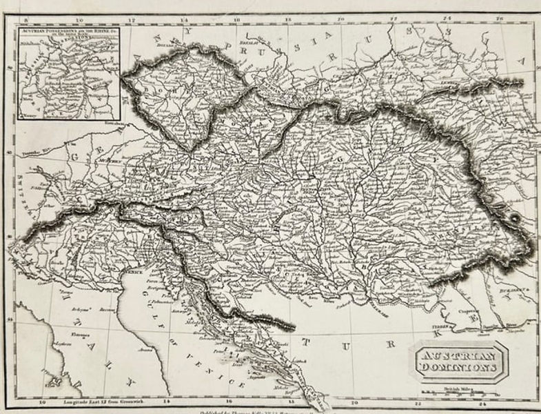 Alexander Findlay – Map of the Austrian Dominions – Copperplate Engraving - 1830