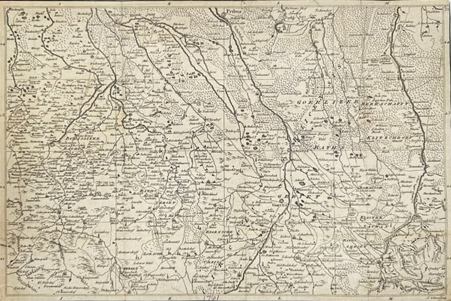John Gibson – Map of Saxony, Including Bautzen and Görlitz - Copperplate Engraving - 1761