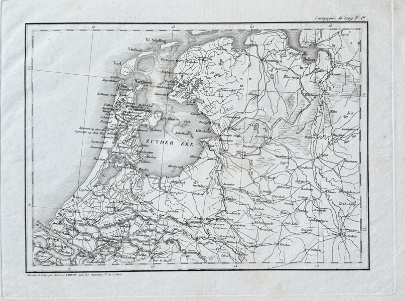 Ambroise Tardieu (1788–1841) – Map of the Netherlands with Zuiderzee – Engraving (circa 1820)