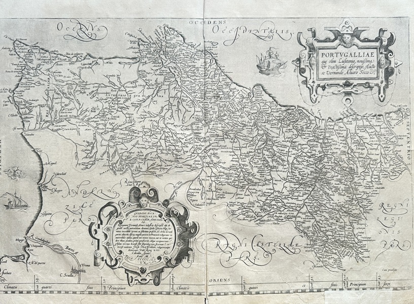 Abraham Ortelius (1527–1598) – Map of Portugalliae (Portugal) – Engraved Map (1579-1612)