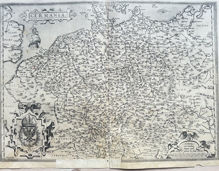Abraham Ortelius (1527–1598) – Ma of Germania (Germany) – Engraved Map (1570)