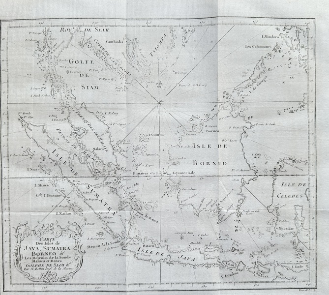 Jacques Nicolas Bellin (1703–1772) – Map of Java, Sumatra, Borneo, and Islands between China and Siam – Engraved Map (1758)