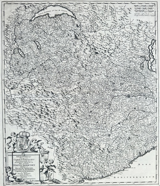 Guillaume Sanson (1633–1703) – Map of the Alps and the States of Savoy and Montferrat (Chart delle Alpi, e de Regioni Vicine) – Engraved Map (circa 1690s)