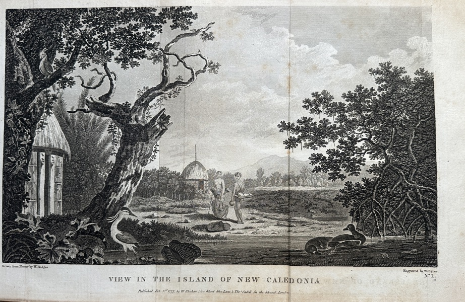 William Hodges (1744–1797) & William Byrne (1743–1805) – View in the Island of New Caledonia – Engraving (1777)