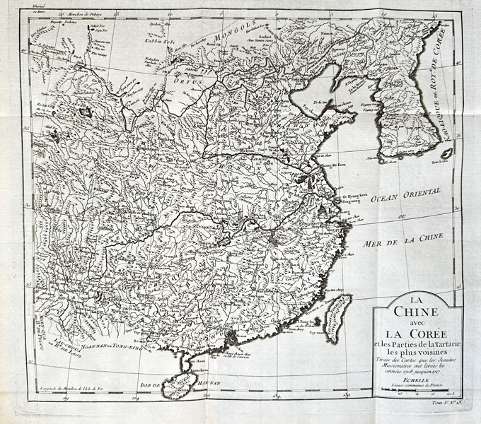 Jean-Baptiste Bourguignon d'Anville (1697–1782) & Unidentified Engraver – Map of China with Korea and Neighboring Tartary – Engraving (1748)