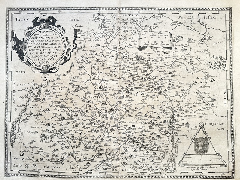 Abraham Ortelius (1527–1598) – Map of Moravia – Copperplate Engraving (1570)