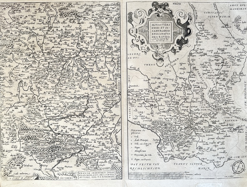 Abraham Ortelius (1527–1598) – Map of the Bishoprics of Münster and Osnabrück – Copperplate Engraving (1579)