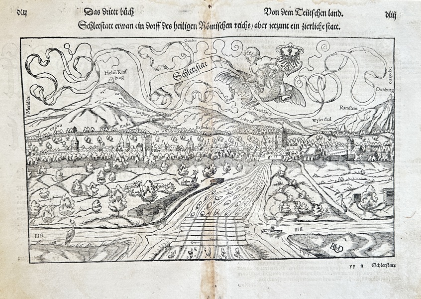 Sebastian Münster (1488–1552) – Princely-Episcopal Lazaretto, or the Town of Schlesslaz – Woodcut (1552)