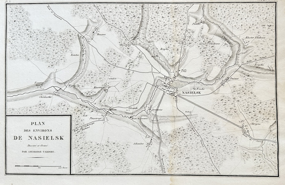 Ambroise Tardieu (1788–1841) – Plan of the Environs of Nasielsk – Engraving (c. 1807-1815)