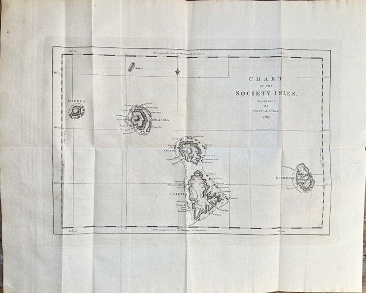 James Cook (1728–1779) – Chart of the Society Isles – Engraving (1777)