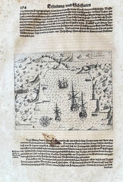 Sebastian Münster (1488–1552) – Discovery and Voyages: Map of Brazil – Woodcut (c. 1544-1628)