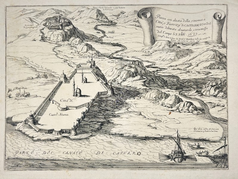Giovanni Giacomo de Rossi (1627) – Plan of the City and Fortress of Castelnuovo