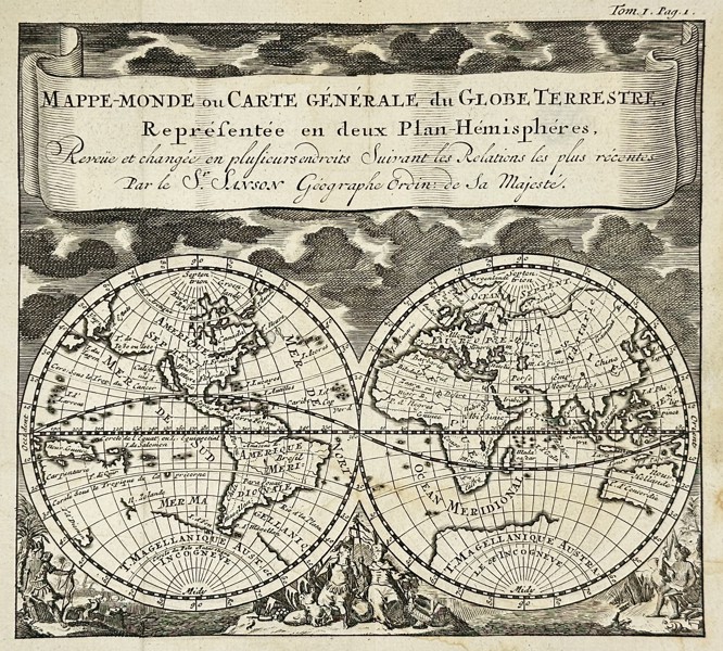 Nicolas Sanson (1600–1667) – World Map in Two Hemispheres - Mappe-Monde