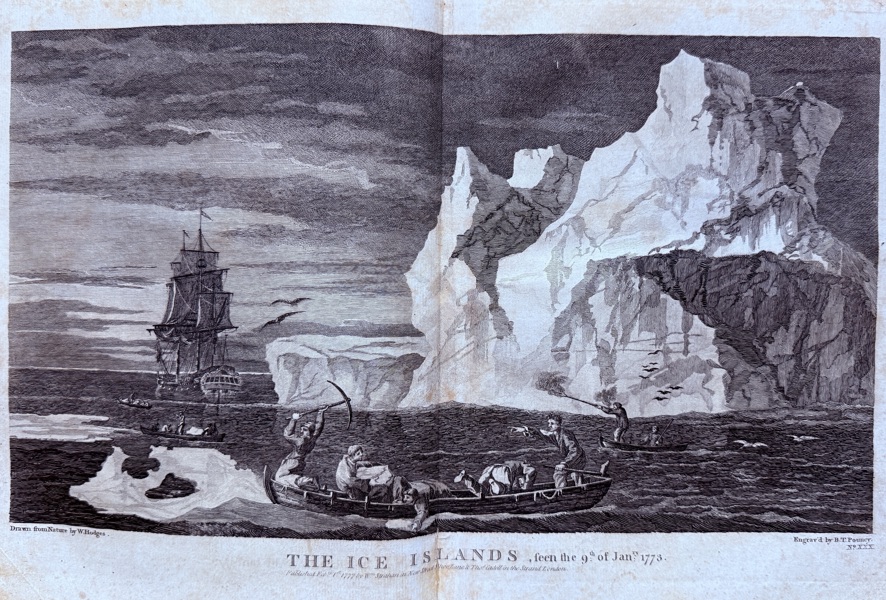 William Hodges (1744–1797) – The Ice Islands, Seen the 9th of January 1773 – Engraving (1773)
