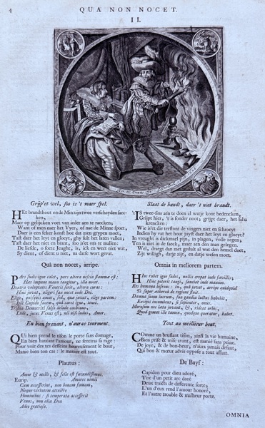 Jacob Cats (1577–1660) – Qua Non Nocet (That Which Does No Harm) – Engraving (1655)