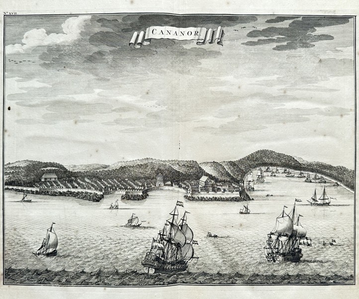 François Valentijn (1666–1727) – View of Cannanore (Cananor) – Engraving