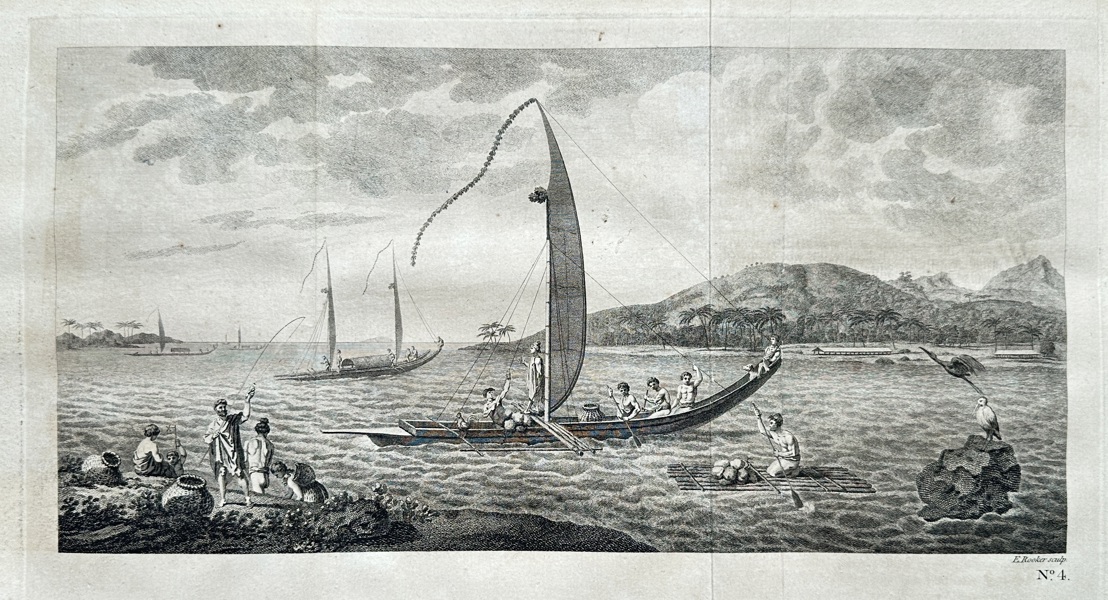 Captain James Cook (1728–1779) & John Hawkesworth (1715–1773) – Indians in Otaheite (Tahiti), Dancing – Engraving (1773)
