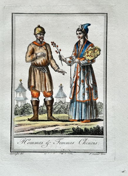 Jacques Grasset de Saint-Sauveur (1757–1832) – Chinese Men and Women (Hommes & Femmes Chinois) – Hand-colored Engraving (1797)