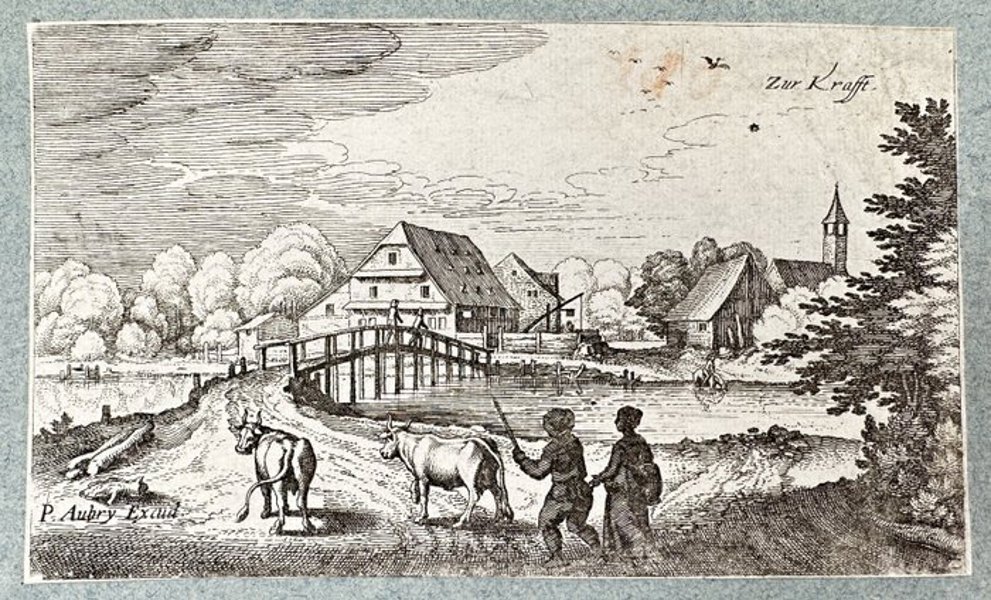 Matthäus I Merian - Zur Krafft, from "Landscape Along the River" - 1620