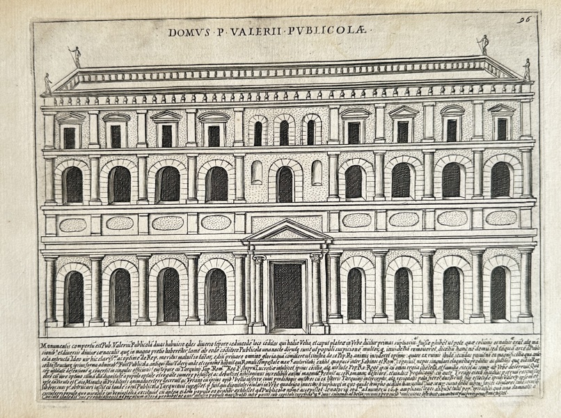 Giacomo Lauro (c.1585–1650) – House of Publius Valerius Publicola (Domus P. Valerii Publicola) – Copperplate Engraving (1612)