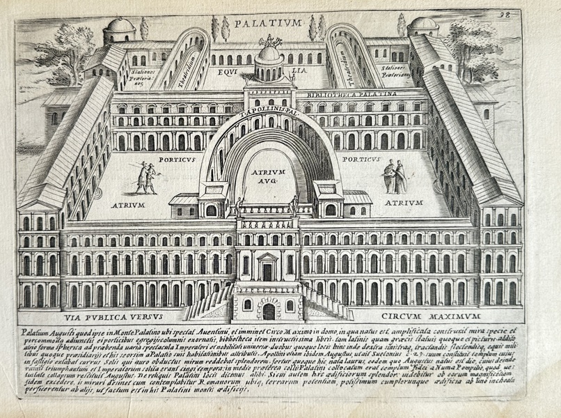 Giacomo Lauro (c.1585–1650) – Palatium (Palace) on the Palatine Hill – Copperplate Engraving (1612)