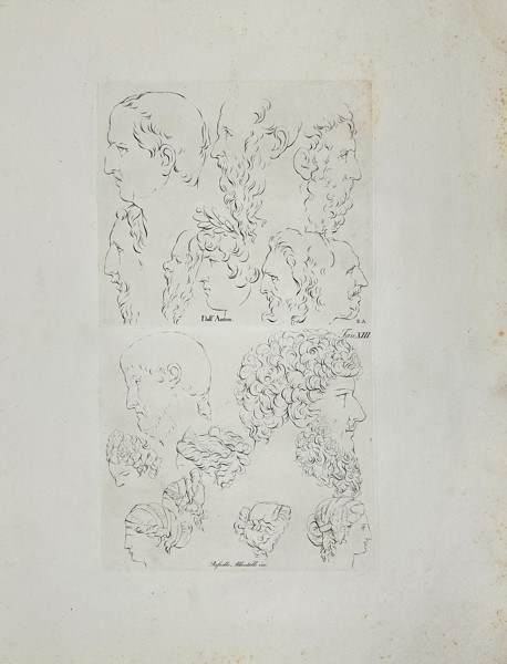 Raffaello Albertolli – "Studies of Heads from Antiquity" – Engraving (c. 1770s)