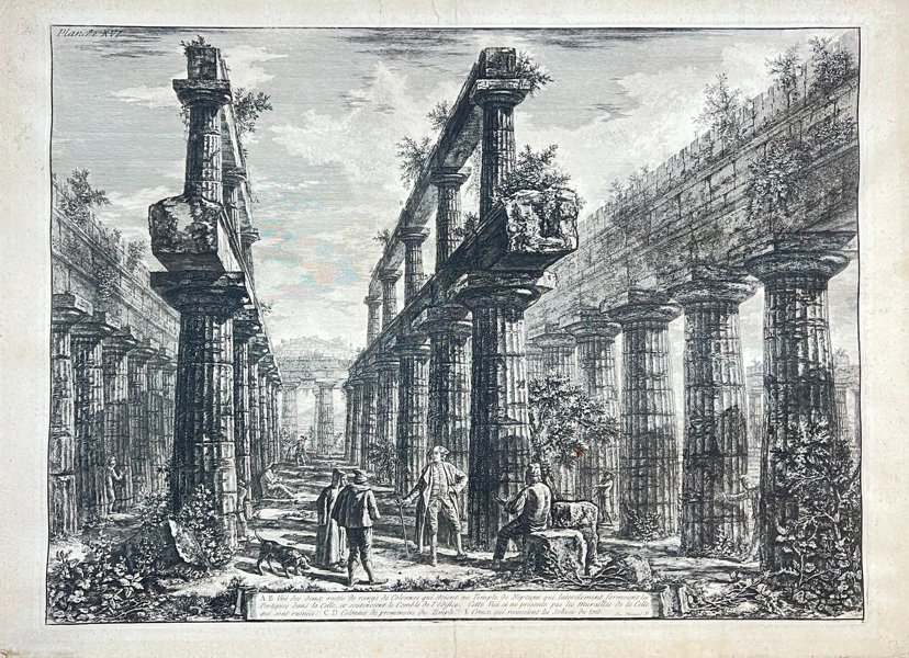 Giovanni Battista Piranesi (1720-1778) - Architectural Etching - Temple of Neptune in Paestum, Italy