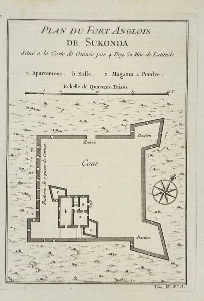 Jakob van der Schley – Plan du Fort Anglois de Sukonda, Côte de Guinée
