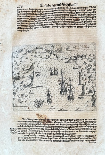 Sebastian Münster – Discovery and Voyages: Map of Brazil – Woodcut