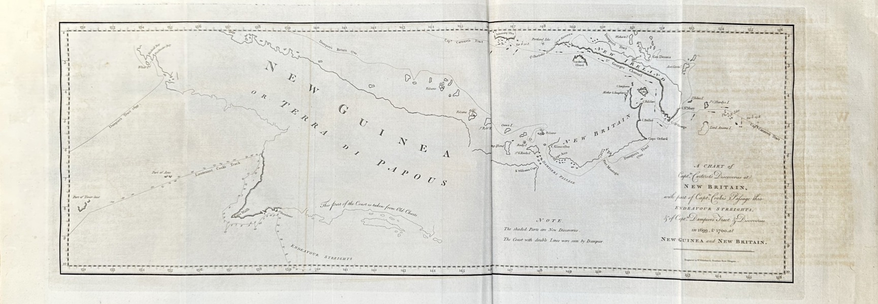 James Cook's Voyages – Map of New Guinea / NEW GUINEA OR TERRA DI PAPOAS - Engraving