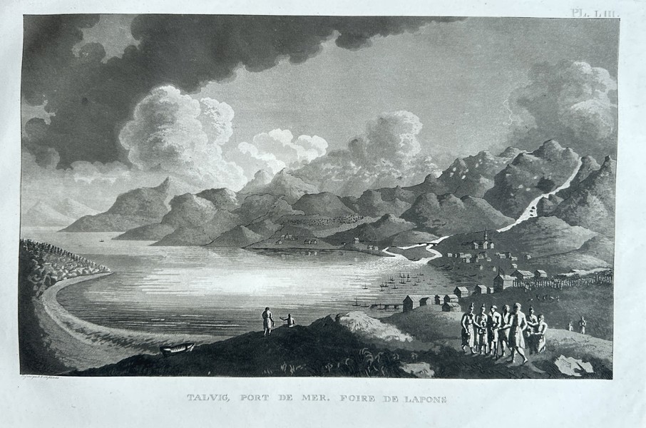 Anders Fredrik Skjöldebrand – Talvik, Seaport. Lappish Fair - Finnmark / Norway – Journey to the North Cape - Aquatint Engraving