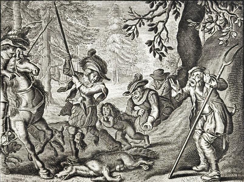 Jacob Cats (1577–1660) – Hunting Scene – Engraving (c. 1655)