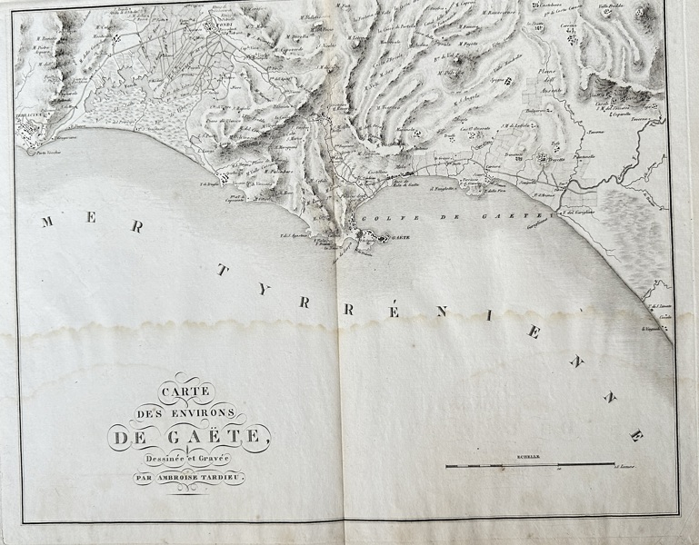 Ambroise Tardieu (1788–1841) – Map of Italy - Surroundings of Gaeta / Carte Des Environs De  Gaete – Engraving (c. 1820)