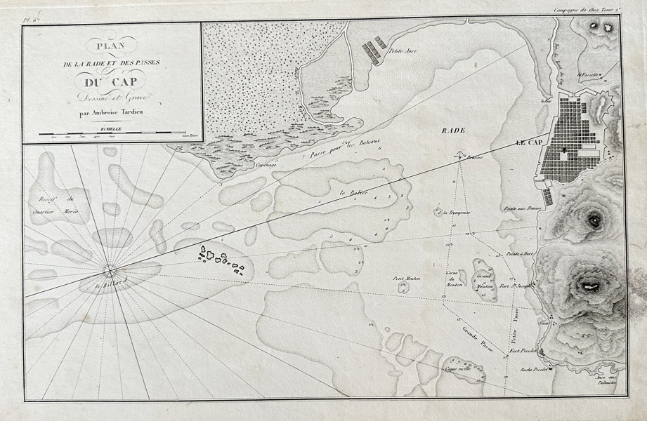 Ambroise Tardieu (1788–1841) – Map of Cap-Français - Plan of the Roadstead and Islands of the Cape – Engraving (c. 1800)