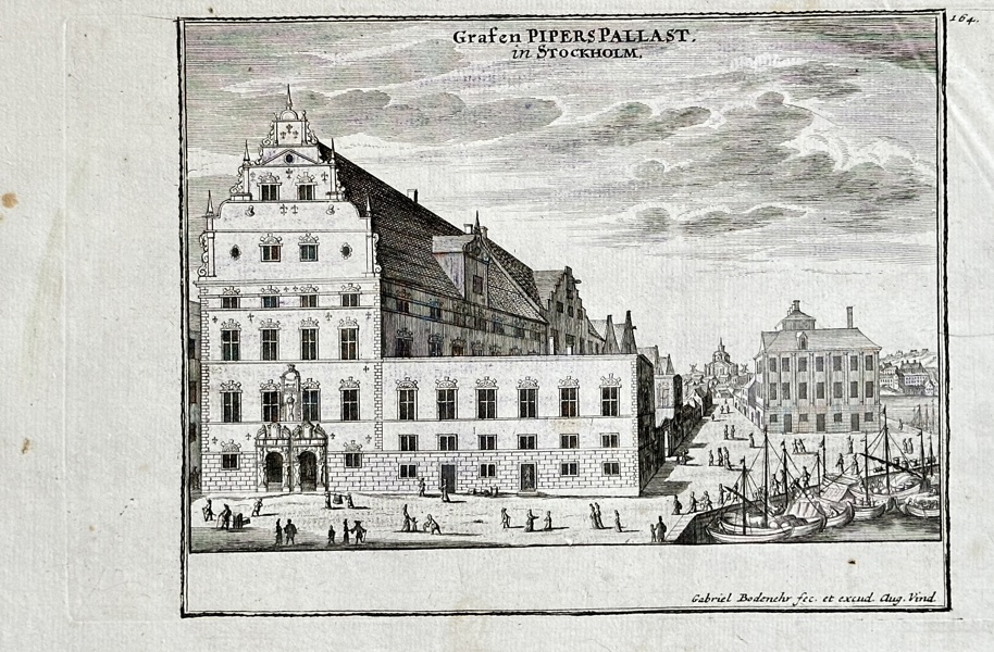 Gabriel Bodenehr (1664–1758) – Count Piper's Palace in Stockholm – Engraving (c. 1720)