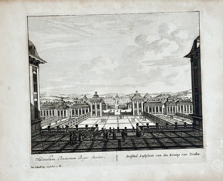 Pieter Schenk (1660–1711) – Salsta Palace of the King of Sweden – Engraving (c. 1700)