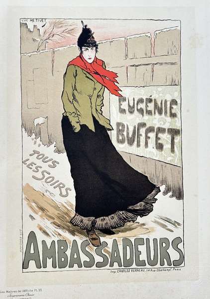 Lucien Métivet (1863–1932) – Eugénie Buffet – Color lithograph (1896)