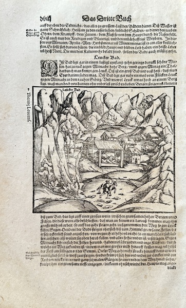 Sebastian Munster (1488–1552) – Mountainous Landscape – Woodcut (1550)
