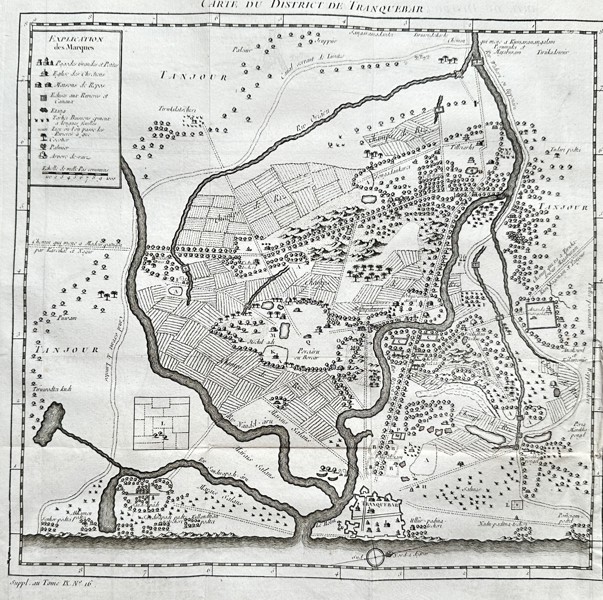 Antoine François Prévost (1697–1763) – Map of India -  the District of Tranquebar / CARTE DU DISTRICT DE TRASQUEBAR - Engraved Map