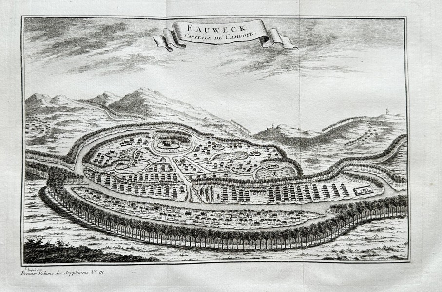 Elisabeth Haussard (fl. 1740s-1770s) – Eauweck / Longvek - Capital of Cambodia - Engraving