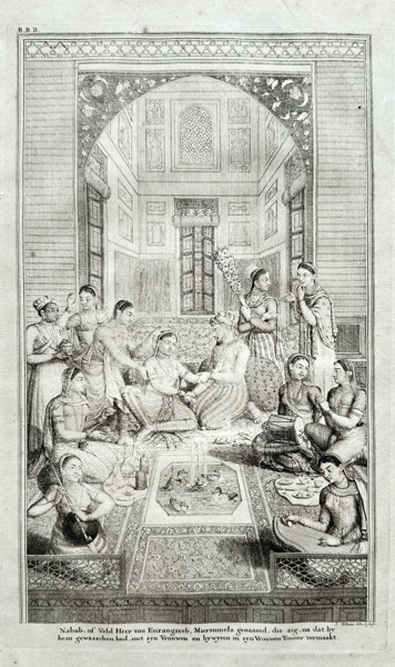 François Valentijn (1666–1727) – Mogul Emperors' Court / Nabob in his Chamber - Engraving