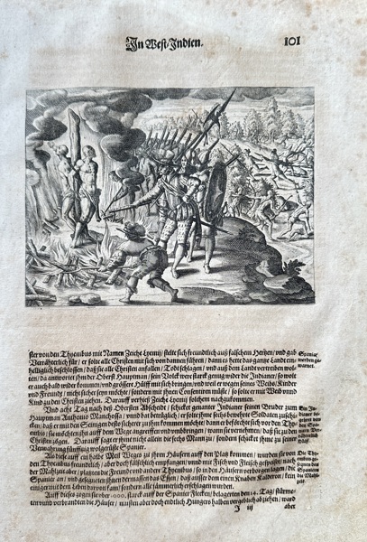 Johann Ludwig Gottfried (c. 1584–1633) and Theodor de Bry (1561–1623) – Battle in the West Indies – Engraving (c. 1631)
