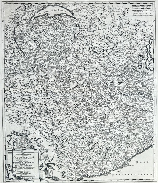 Guillaume Sanson – Map of France and Italy - the Alps and the States of Savoy and Montferrat / CHARTE DELLE ALPI, E DE REGIONI VICINE, OGLIE STATVS SABAUDIÆ ET MONTISFERRATI  - Engraved Map