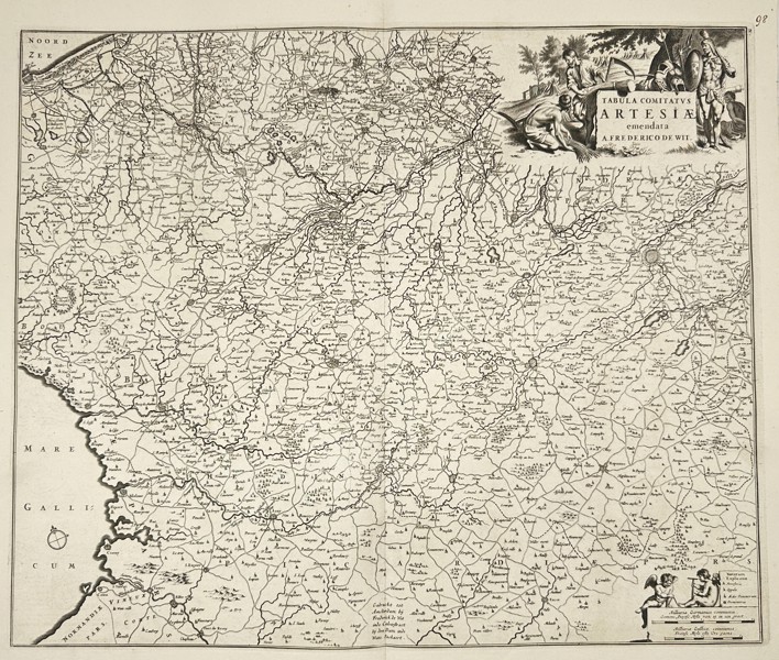 Frederik de Wit – Map of France - the County of Artois / Tabula Comitatus Artesiae France - Copperplate Engraving