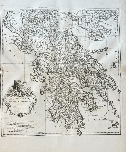 Jean Baptiste Bourguignon d'Anville (1697–1782) – Map of Ancient Greece - Copperplate Engraving